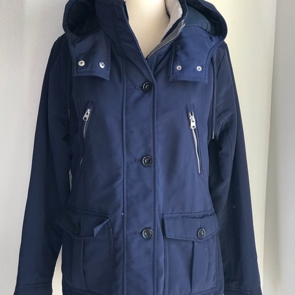 Abercrombie & Fitch Water Wind Resistant Hooded Technical Parka Jacket sz Large - Picture 2 of 16